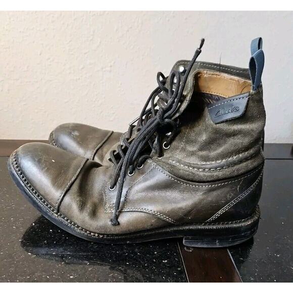 Clarks Men's Desert Ankle Lace Up Rustic Boots Brown Leather Size 8 - Picture 5 of 9